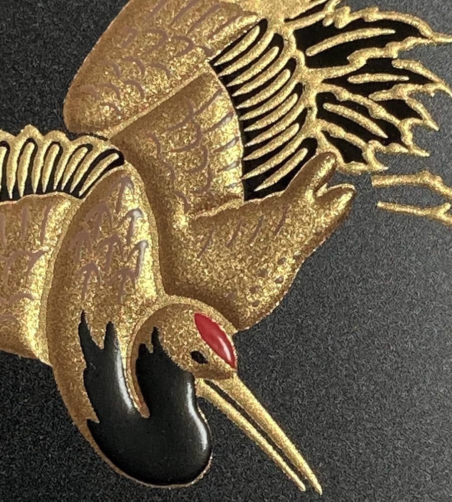 夫婦鶴　蒔絵 鶴 蒔絵額』